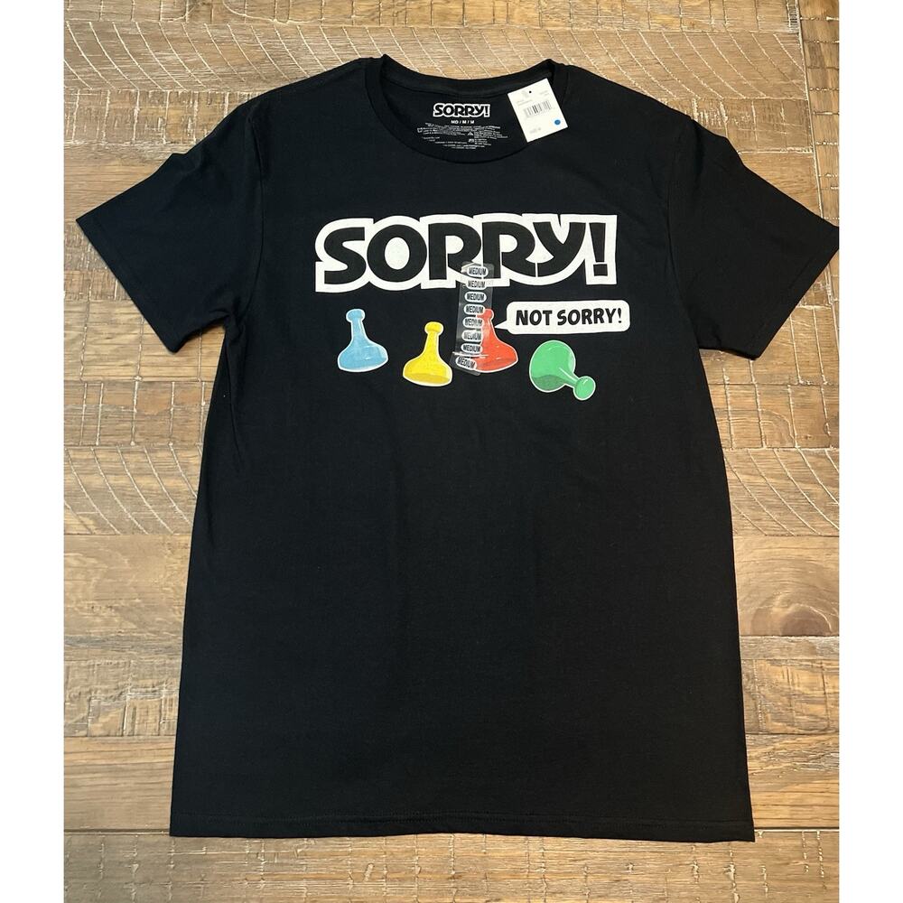 Sorry Board Game Men’s Graphic Tee Size Medium NWT Short Sleeve T-shirt Casual